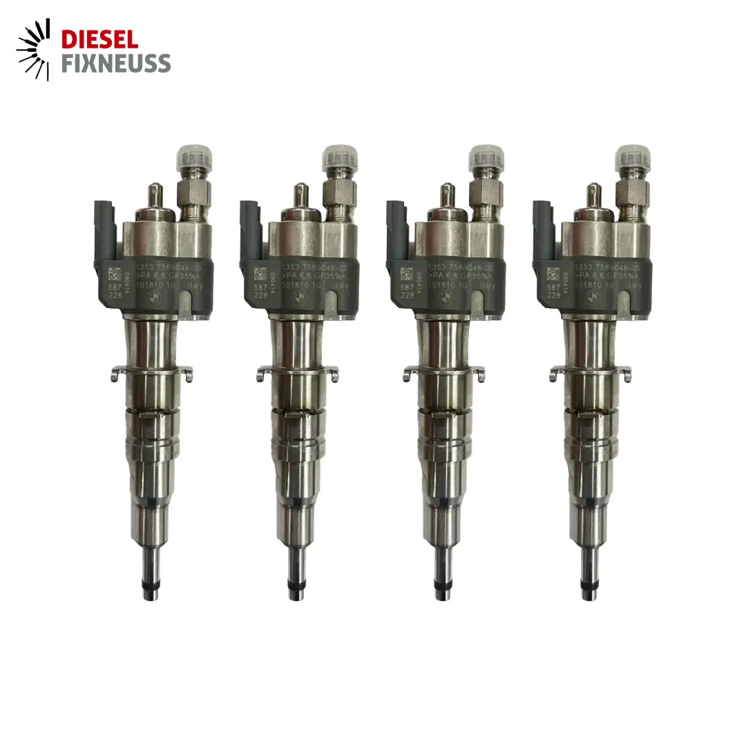 4x Fuel Injector BMW 1/3/5 Series | Part No: 13537589048-05/13537565138 Benzin | Compatible with N45/N43/N53 Engines | Includes Copper Ring, O-Ring, Test Report | 1-Year Unlimited Mileage Warranty