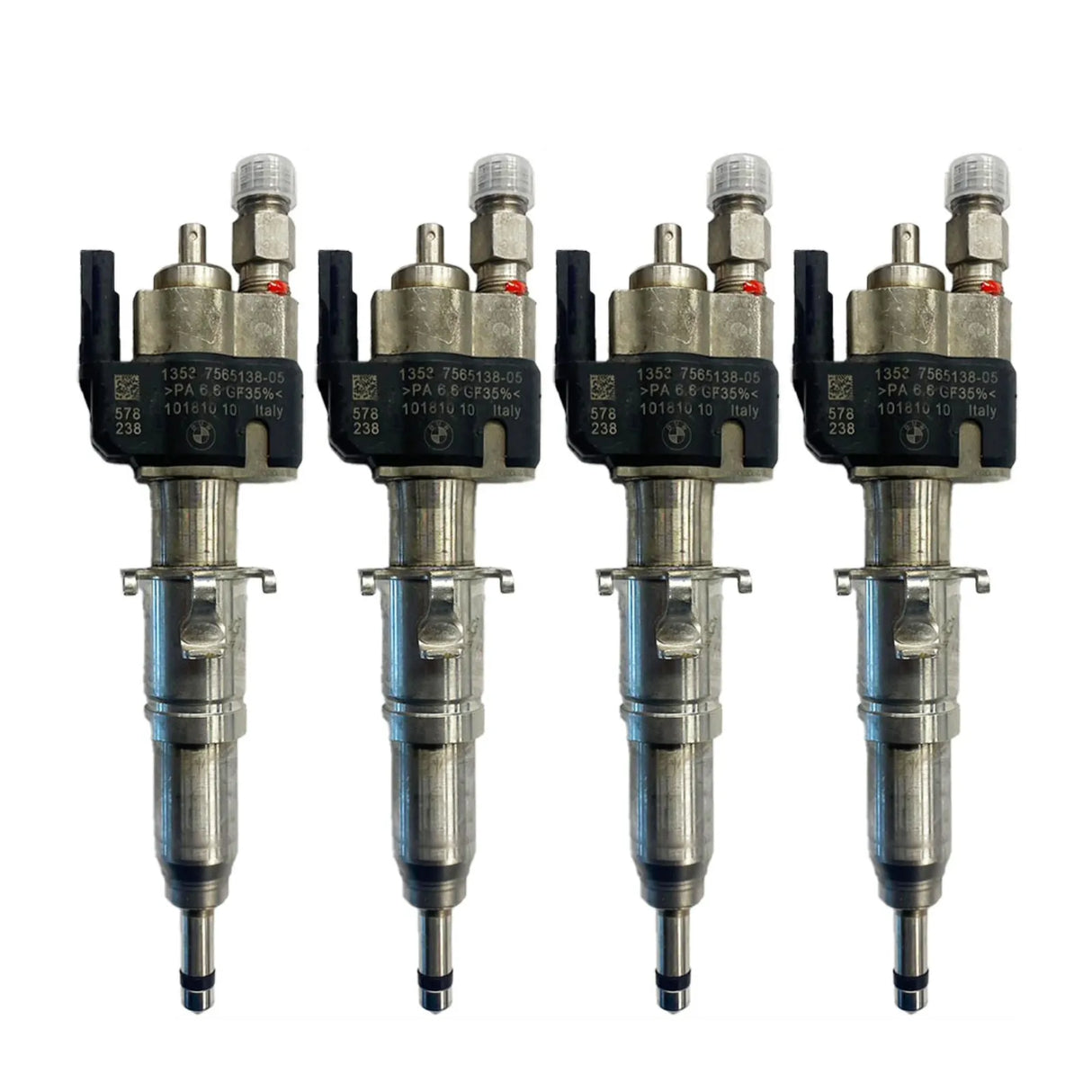 4x Fuel Injector BMW 1/3/5 Series | Part No: 13537589048-06/13537565138 Benzin | Compatible with N45/N43/N53 Engines | Includes Copper Ring, O-Ring, Test Report | 1-Year Unlimited Mileage Warranty