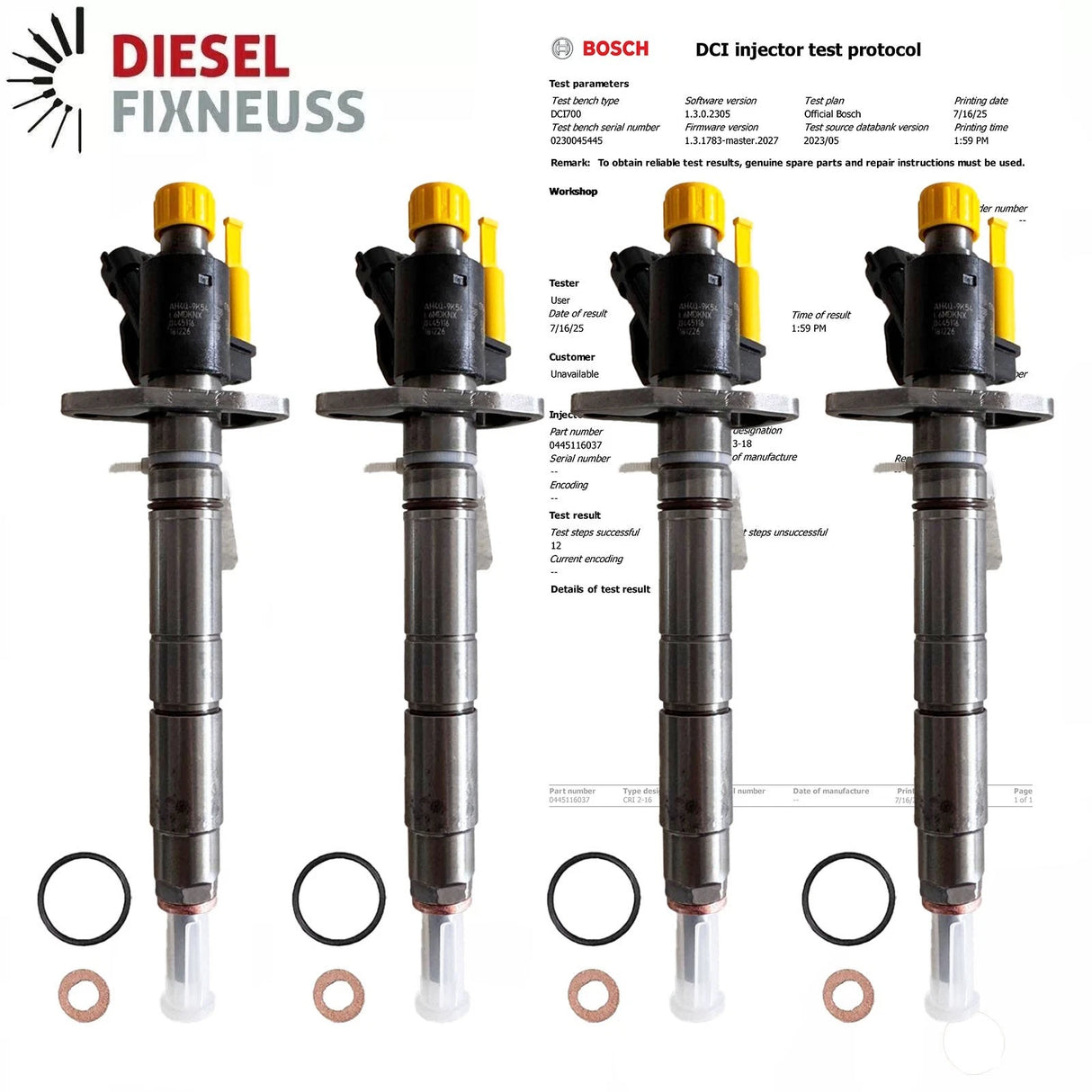 4x 0445116037 Iniettore Range Rover L322 L405 4.4 D 4x4 AH4Q9K546BA-