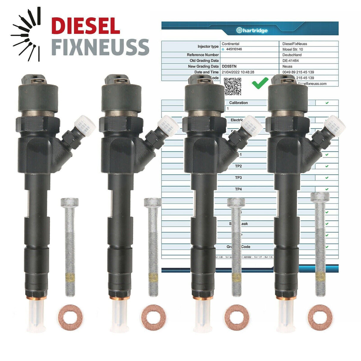 4x Injektor Einspritzdüse 0445110146 0986435007 Renault Megane Traffic 1.9 dCi