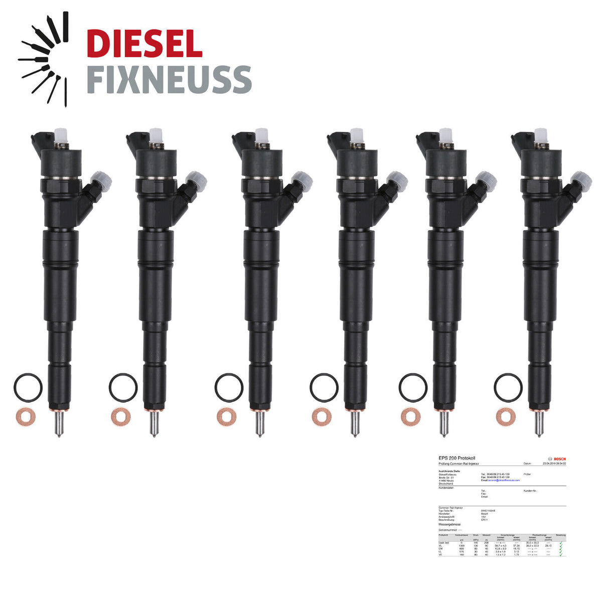6x Einspritzdüse Injektor BMW E39 525d 525 d 120kW/163PS 0445110048 7785985