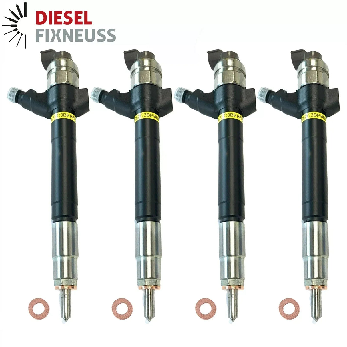 4x DENSO Injectors 9C1Q-9K546-BA for Ford Transit 2.4 TDCi (2006-2014) with test report. Compatible with all engines 74-103 KW.
