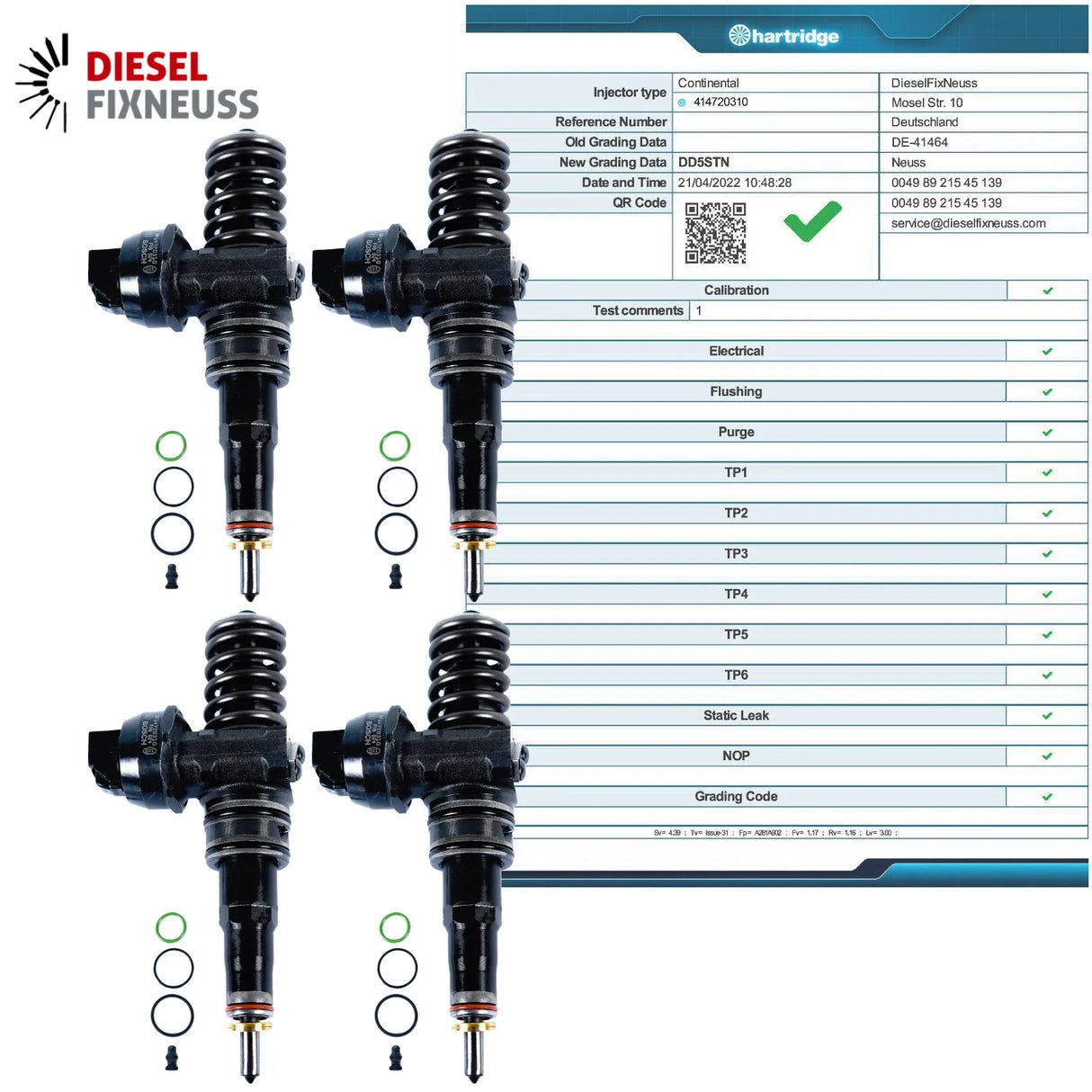 4x Bosch Injektor Pumpedüse Einspritzdüse 0414720310 VW T5 2.5TDI Überholt