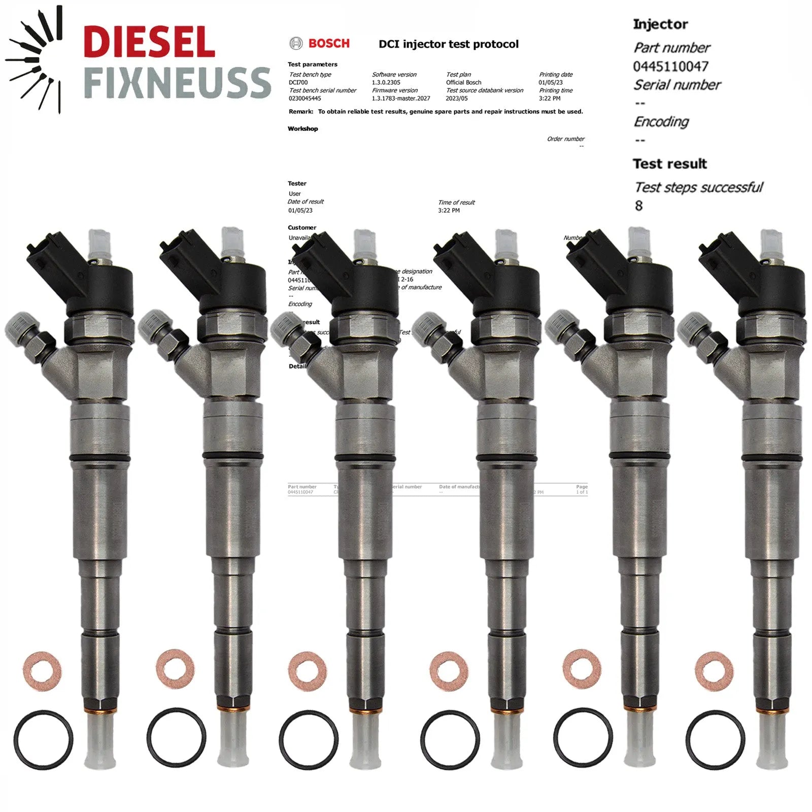 6x Einspritzdüse Injektor BMW E39 530d X5 730d 0445110047 7785984 BOSCH