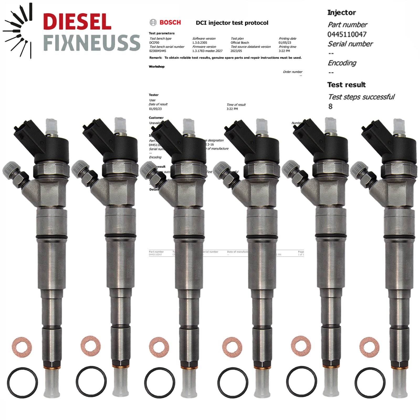 6 x Injecteur Diesel Bosch BMW 330d E46 530d E39 X5 0445110047 Buse d'injection