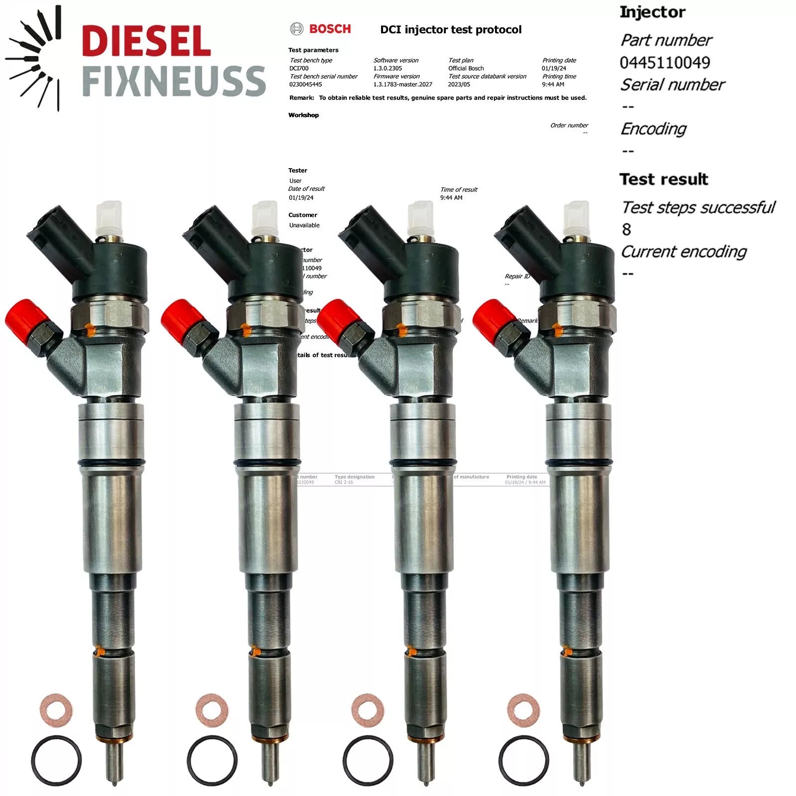 4x EINSPRITZDÜSE LandRover Freelander 2,0 Td4 82/80kw 0445110049 7785983 Injektor