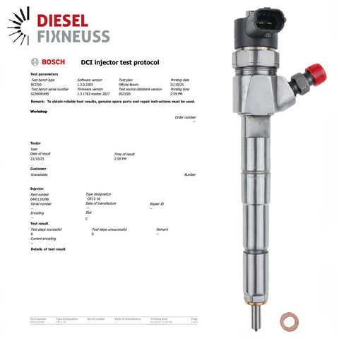 0445110298 Einspritzdüse Injektor Volvo 2.4 D S80 V70 XC60 XC70 0986435195