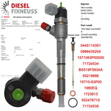 SET 4 Injektor BOSCH 0445110351 FIAT FIORINO STRADA 1.3 MLTJ