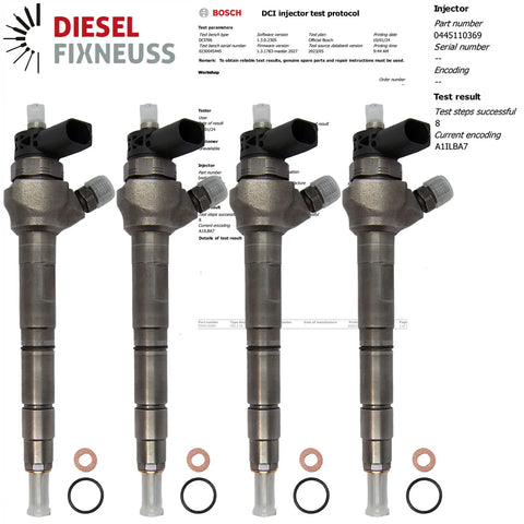 4x Einspritzdüse 2.0 TDI 0445110368 AUDI VW 0445110369 CFF CFH CFG