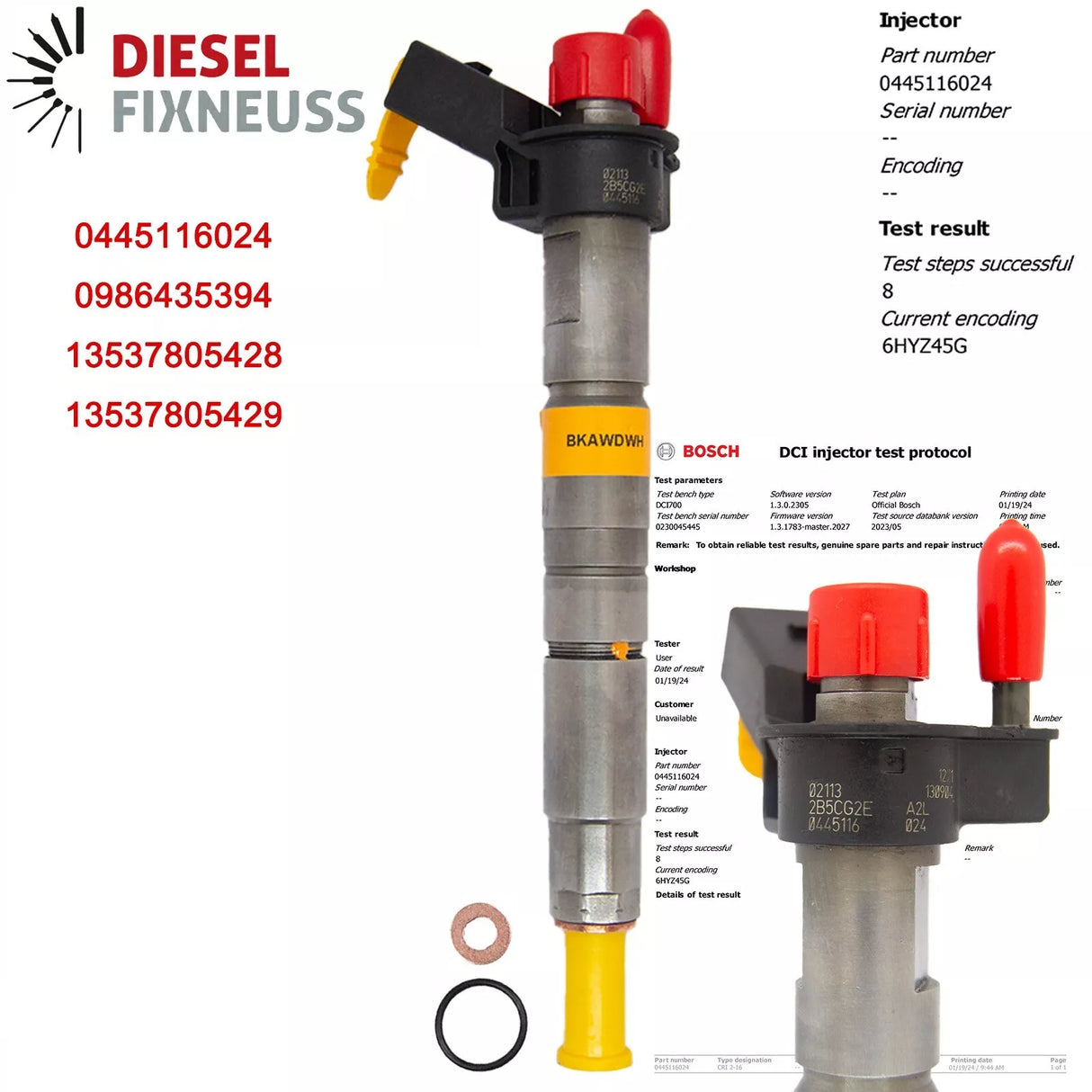 Einspritzdüse 0445116001 BMW 120D 320D 520D X3 E81 E60 0986435363 13537797878