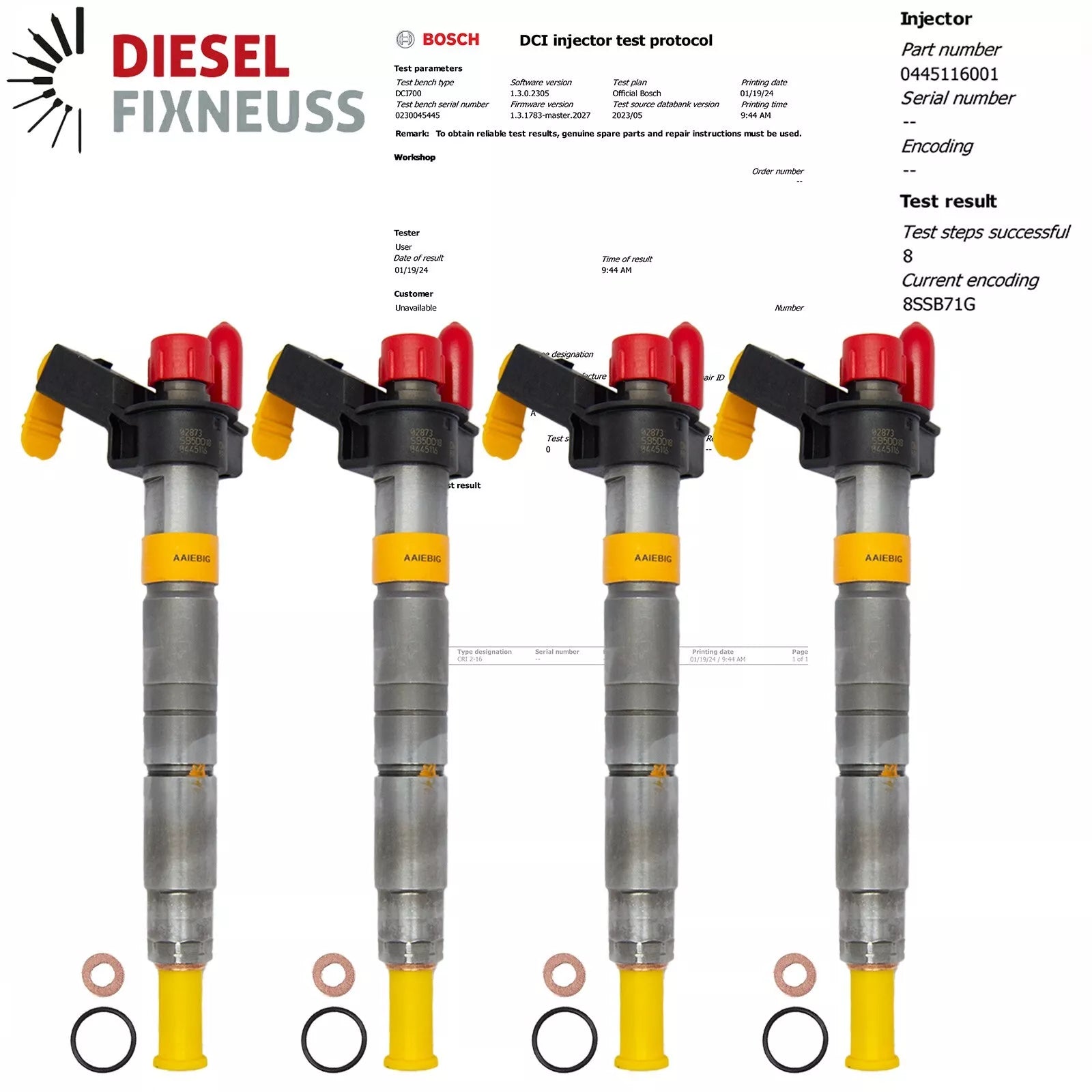 4x Bosch Einspritzdüse 0445116001 BMW 120d 3er 320d 0986435363