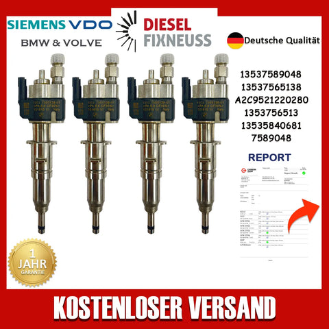 4x Einspritzdüse VDO 13537565138-01 N43 N53 BMW Benzin 13537589048