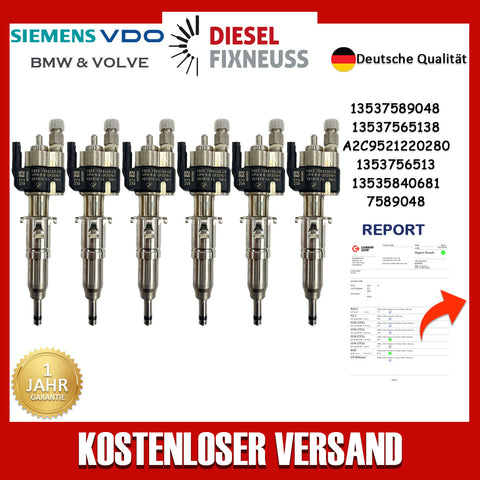 6x Einspritzdüse Passt für BMW Benzin 3er E90 E91 E92 13537565138-06 335i 5er F07