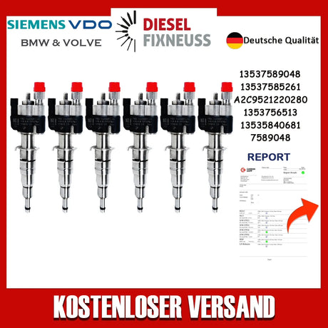 6x Einspritzdüse Einspritzventil VDO 13537585261-05 13537589048 N43 N53 BMW Benzin