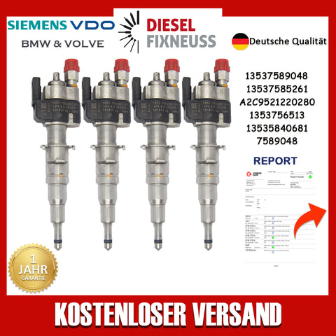 4x Einspritzventil VDO 13537585261-08 13537589048 N43 N53 BMW Benzin