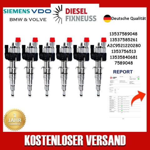 6x Einspritzdüse Einspritzventil VDO 13537585261-05 13537589048 N43 N53 BMW Benzin