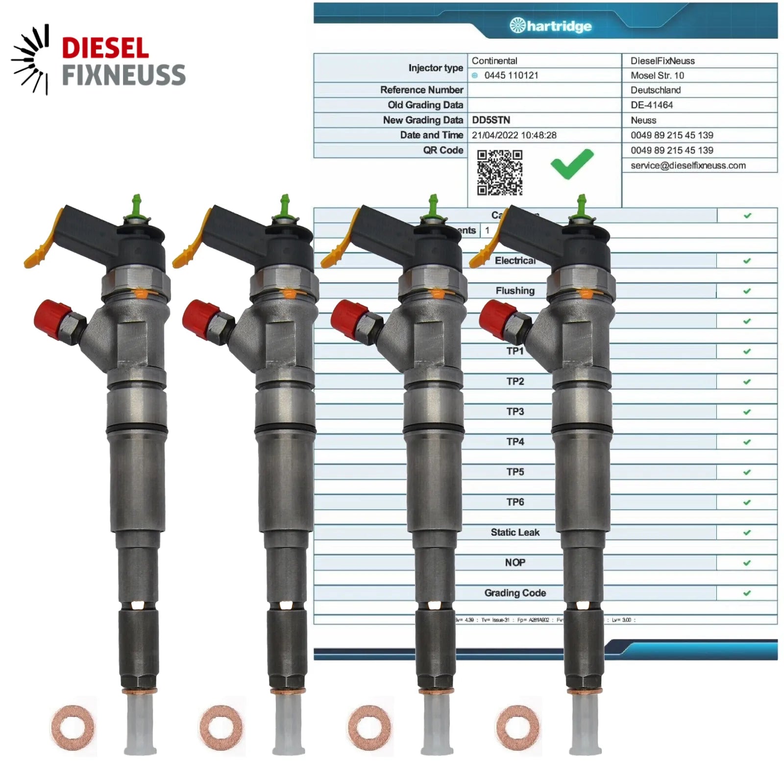 4x Einspritzdüse A6130700687-0445110121 Mercedes CDI W203-S203-W210-S210