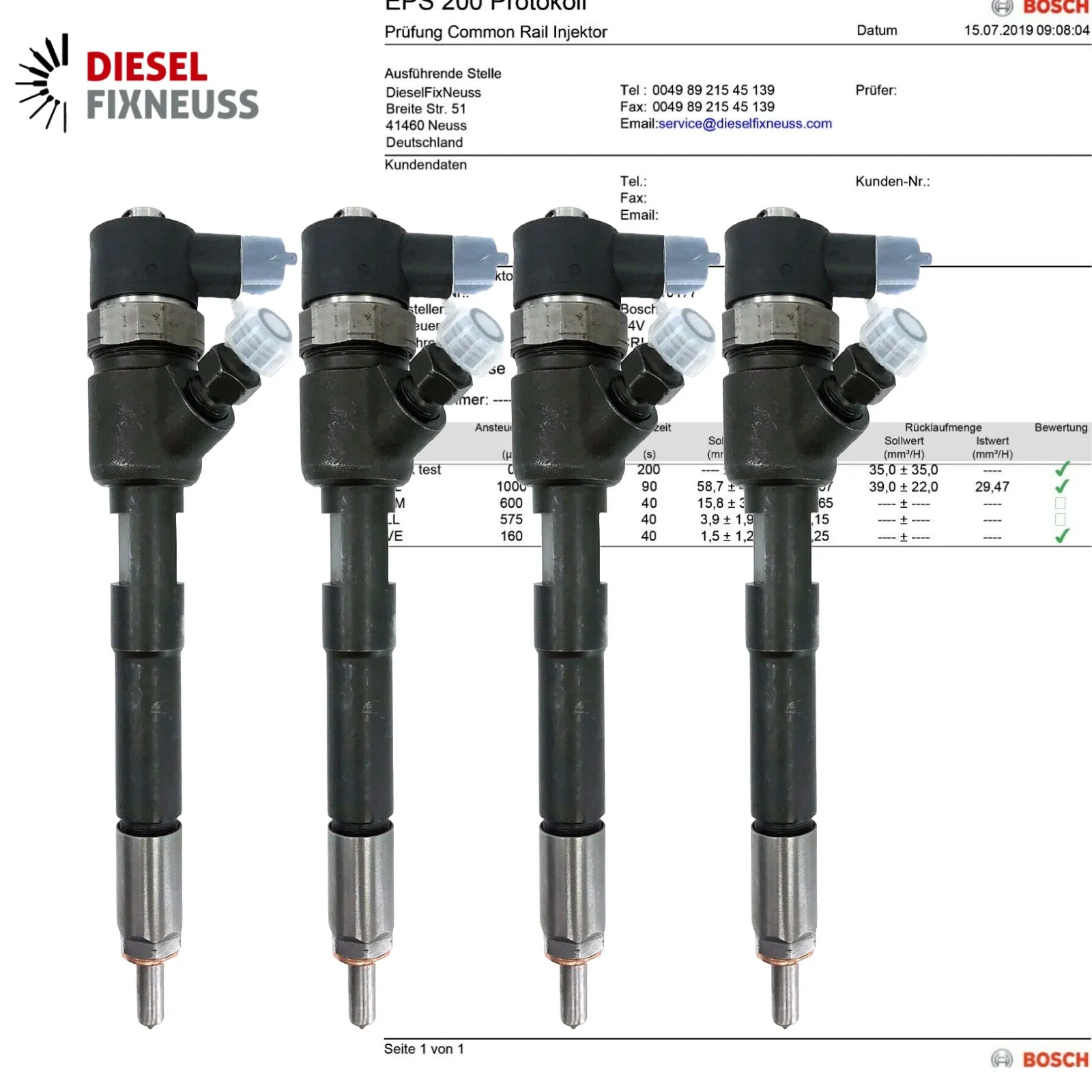 4x Einspritzdüse Mercedes 0445110177 0986435111 A6480700487 A6480700287