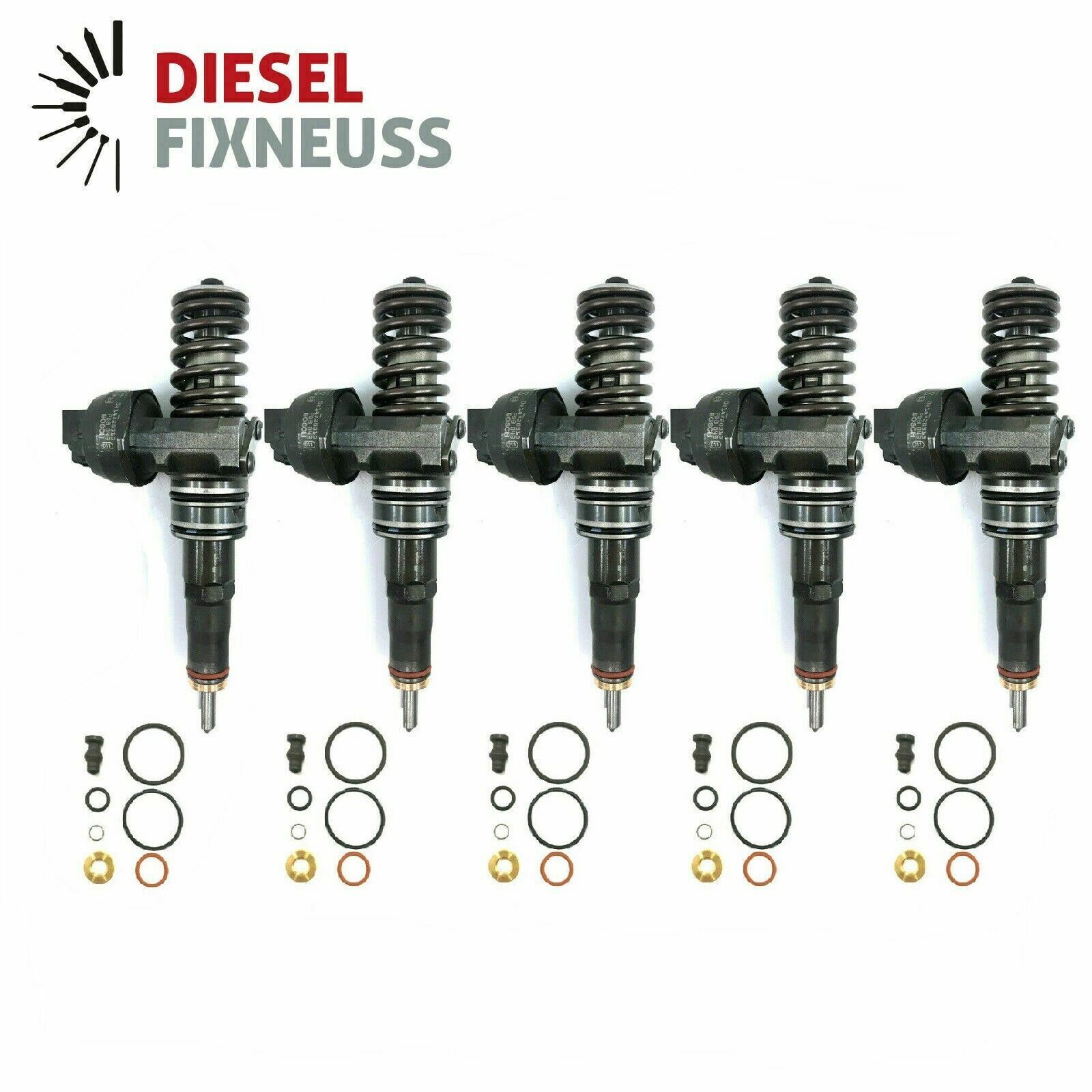 5x VW VOLKSWAGEN 2.5 TDI T5 TRANSPORTER DIESEL INJECTOR 0414720228 070130073N