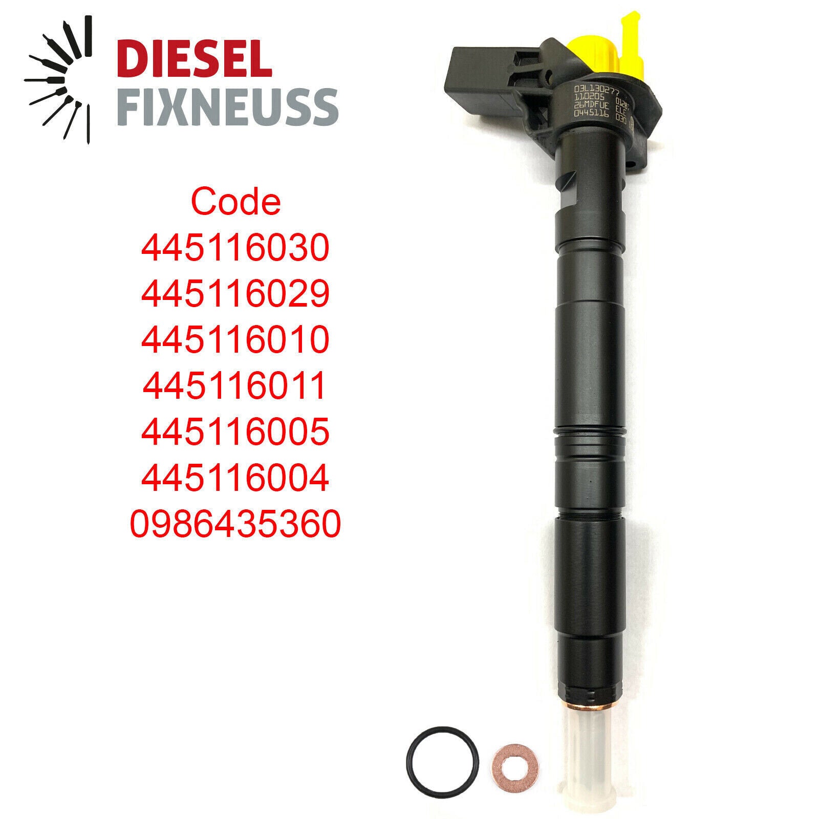 4x Injektor Einspritzdüse 0445116030 03L130277 AUDI A4 VW TIGUAN 2,0 TDI