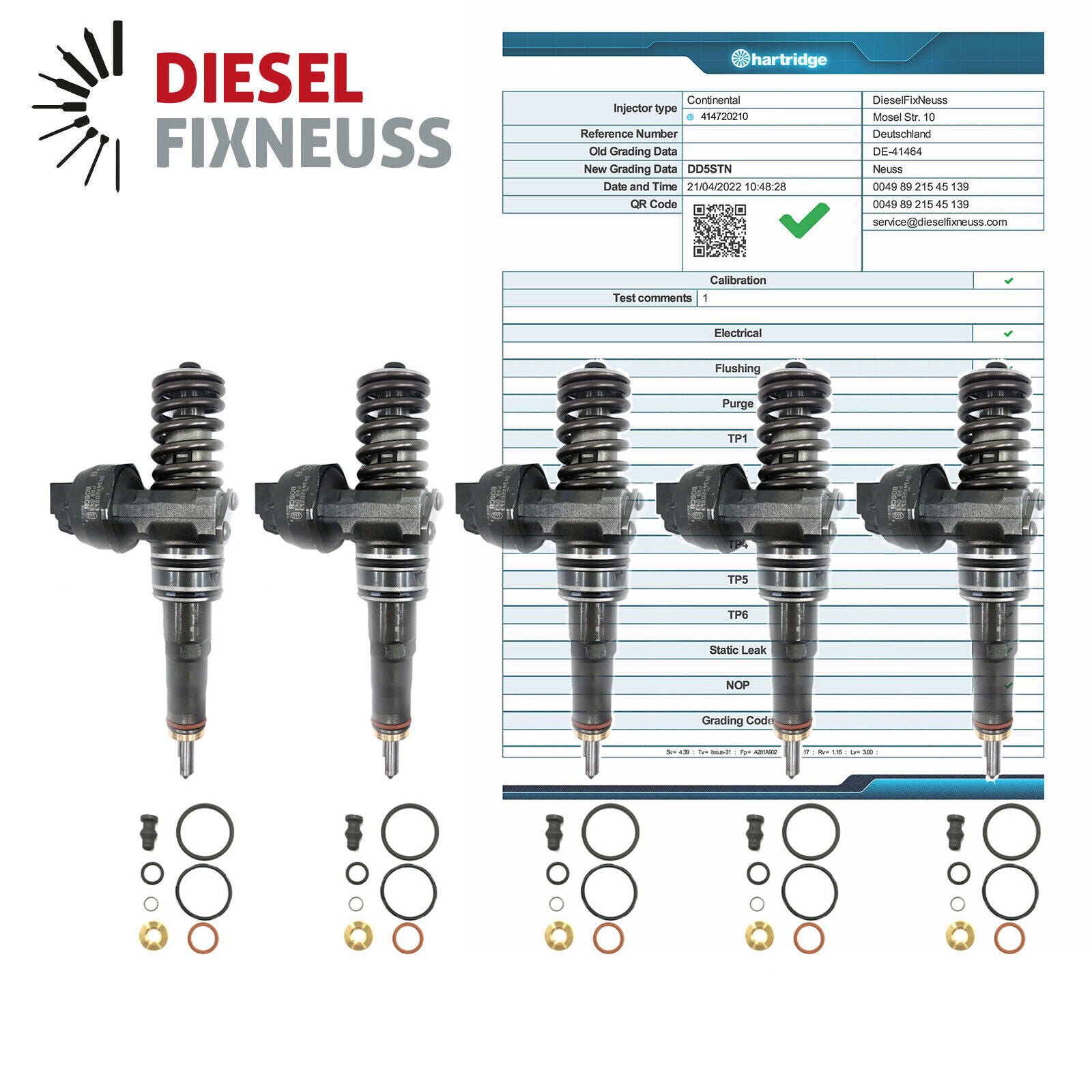 5x Bosch Pumpe Düse Einheit PDE 0414720210 07Z130073F VW T5 TOUAREG 2,5TDi AXD