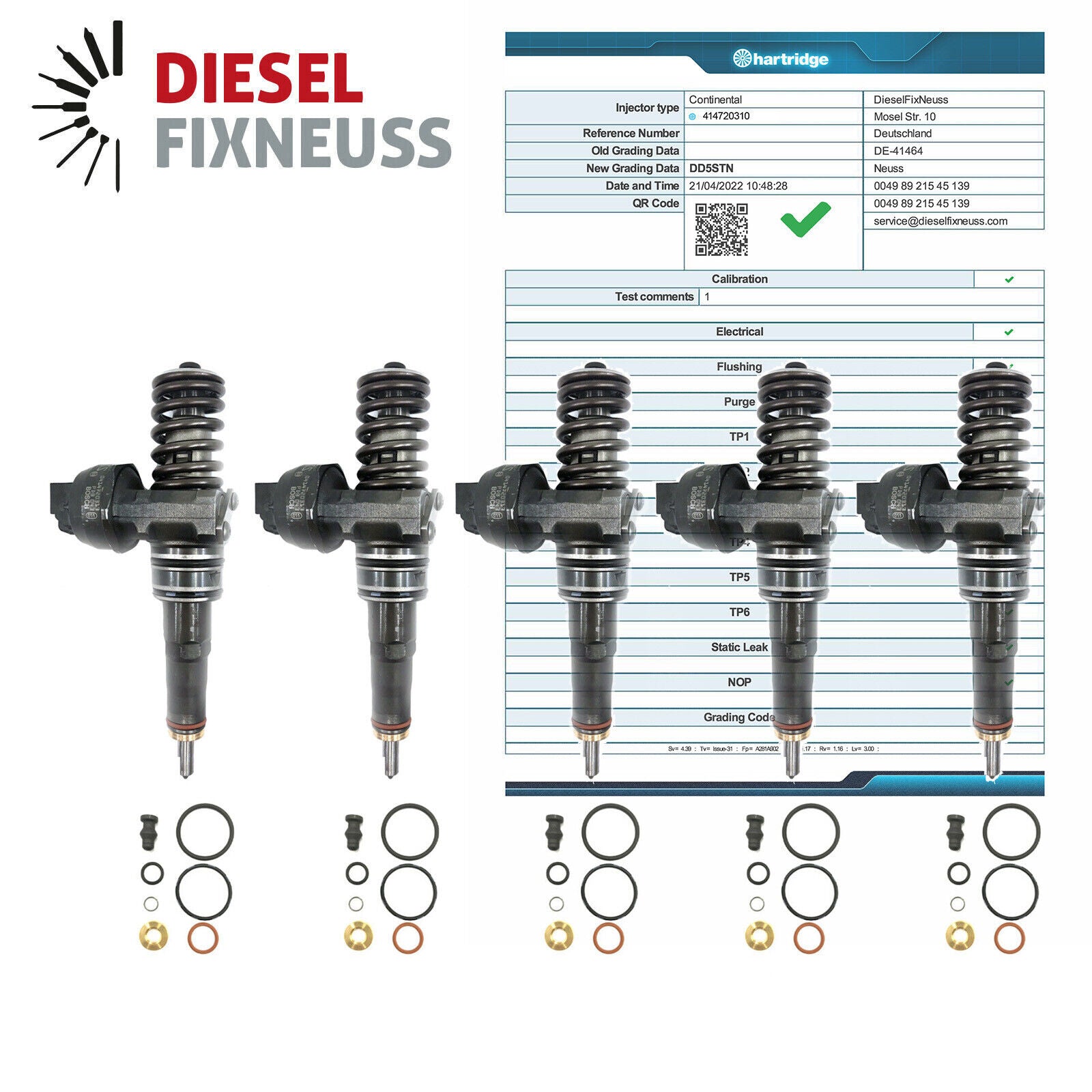 5x Pumpe Düse Einheit Einspritzdüse 0414720310 070130073R 070130073RX BNZ TDI