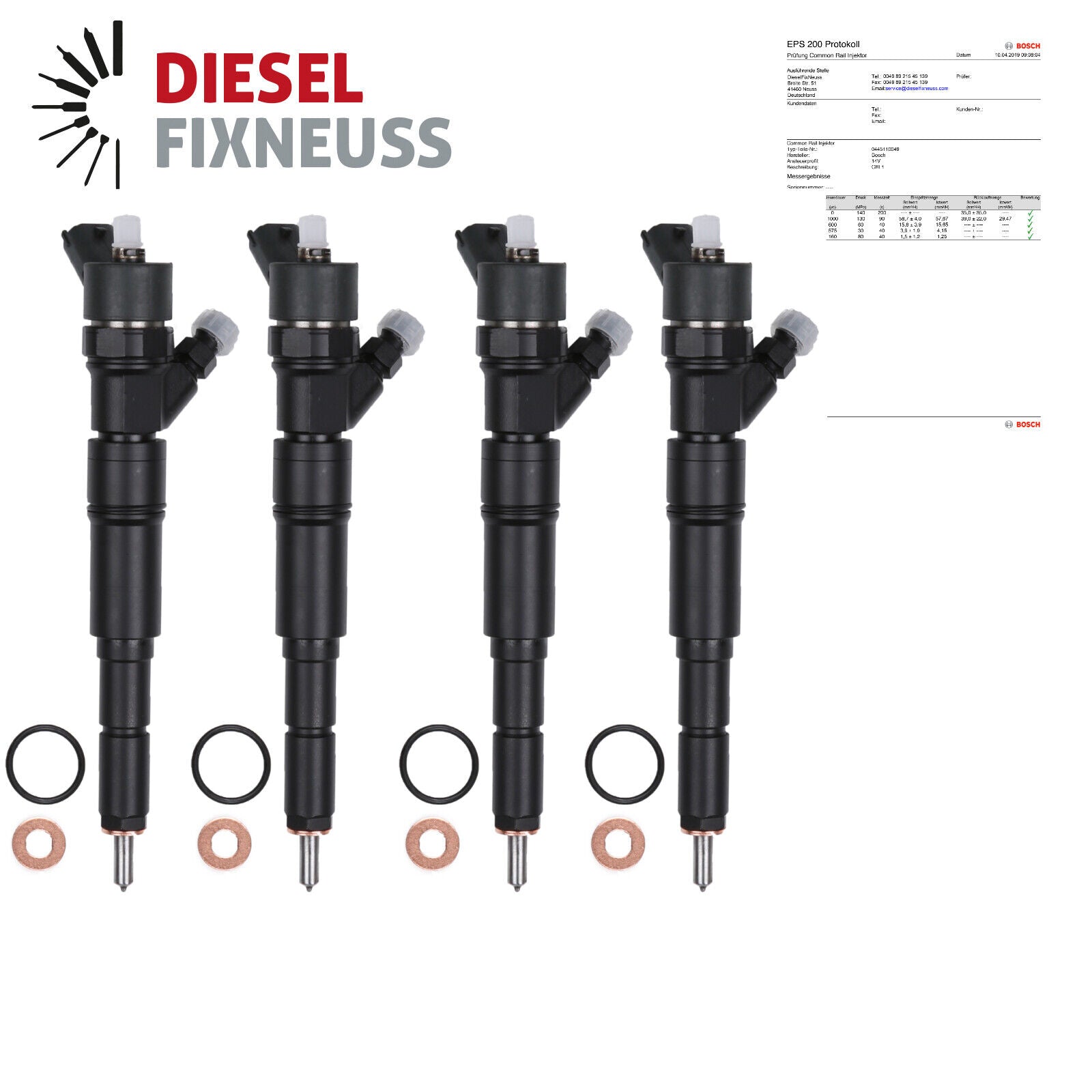 4 x Einspritzdüse 0445110049 Injektor Opel 2,5 DTI BMW E39 525d 13537785983