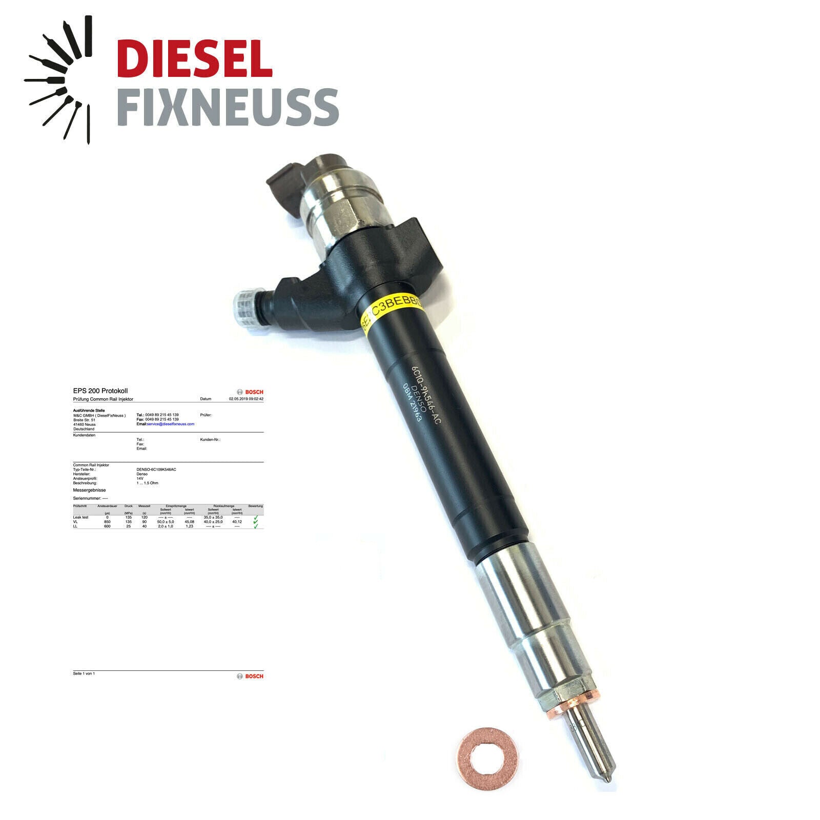 4x Denso Injector FORD TRANSIT CITROEN PEUGEOT 2.2 2.4 6C1Q-9K546-BC 095000-7060