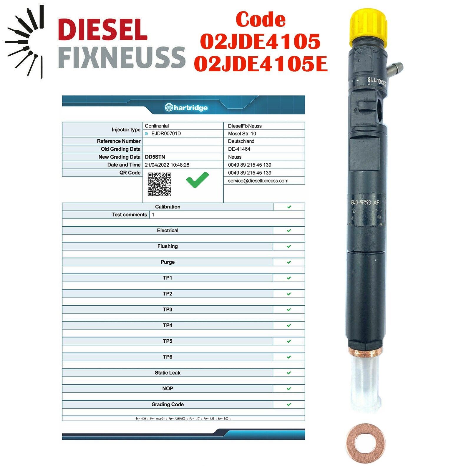 FORD MONDEO 2.2 TDCI DIESEL INJECTOR EJDR00701D