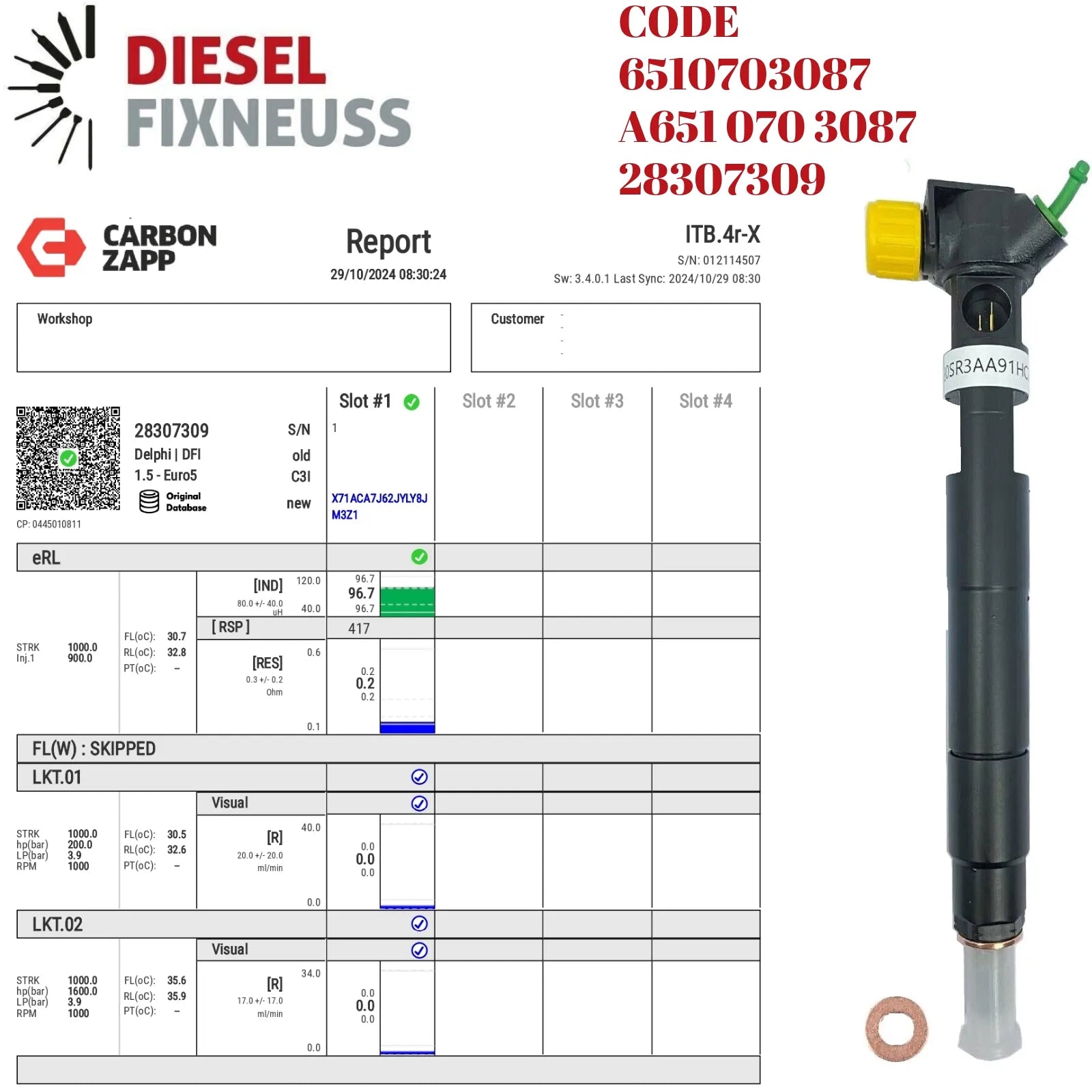 Einspritzdüse Mercedes C E W906 W204 W212 W207 200 220 CDI A6510703087