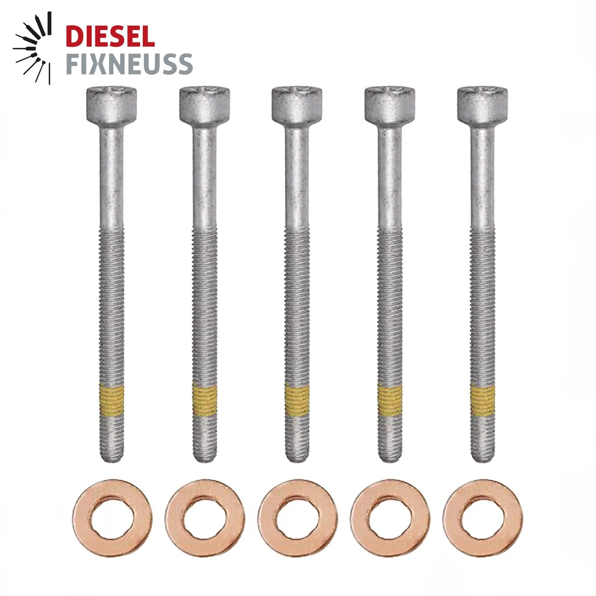 5x Zylinderschraube und 15×7.15×3.0 mm Dichtringe Einspritzdüse für Mercedes
