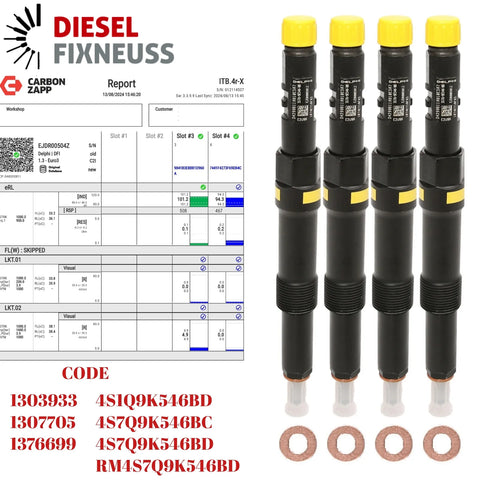 4x Ford Mondeo Jaguar X Type 2.0 TDCi Einspritzdüse EJDR00504Z 4S7Q-9K546-BD