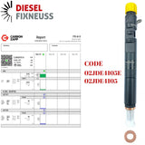 Diesel EJDR00701D Delphi Injector Report on Carbon Zapp Test Machine