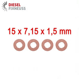 4x Kupfer Injektor Dichtring 15x7,15x1,5 mm – Injektor Dichtung