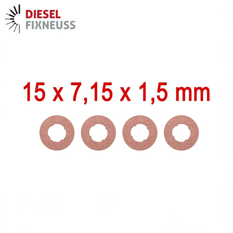 4x Kupfer Injektor Dichtring 15x7,15x1,5 mm – Injektor Dichtung
