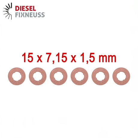 6x Kupfer Injektor Dichtring 15x7,15x1,5 mm – Injektor Dichtung