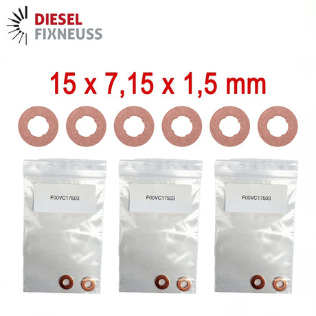 6x Kupfer Injektor Dichtring 15x7,15x1,5 mm – Injektor Dichtung