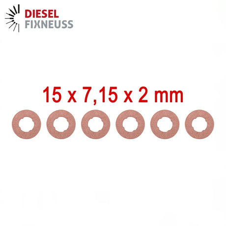 6x Kupfer Injektor Dichtring 15x7,15x2 mm – Injektor Dichtung