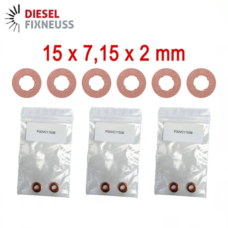 6x Kupfer Injektor Dichtring 15x7,15x2 mm – Injektor Dichtung
