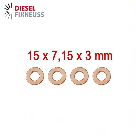 4x Kupfer Injektor Dichtring 15x7,15x3 mm – Injektor Dichtung