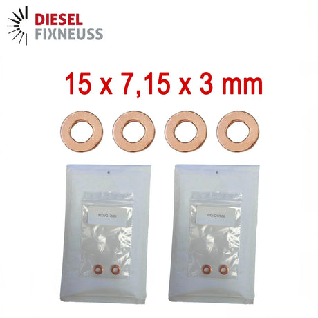 4x Kupfer Injektor Dichtring 15x7,15x3 mm – Injektor Dichtung
