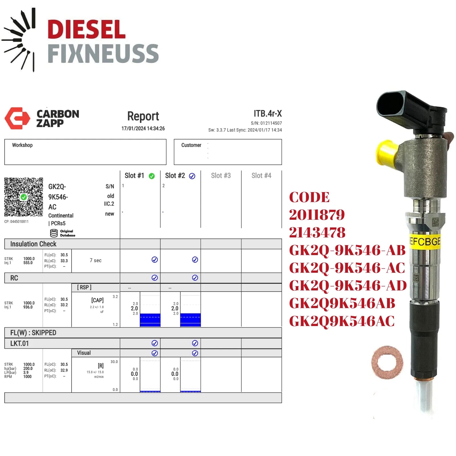 Einspritzdüse DENSO GK2Q-9K546-AC 2143478 Ford 2.0 EcoBlue