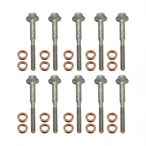 10x Dehnschrauben WHT003187 und 13×7.7×2.5 mm Kupferdichtring 1.6 TDI