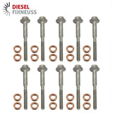 10x Dehnschrauben WHT003187 und 13×7.7×2.5 mm Kupferdichtring 1.6 TDI